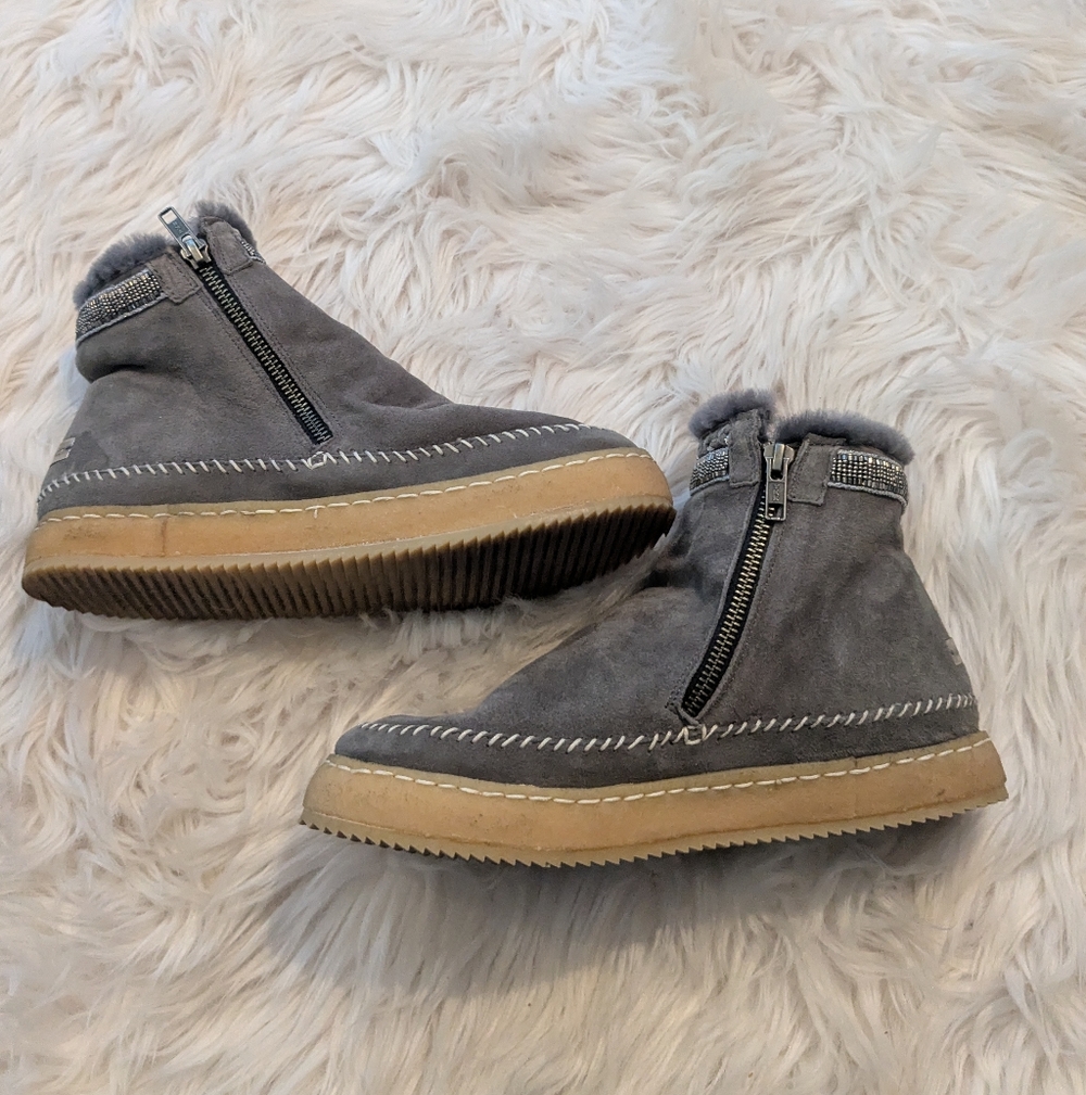 Laid Back London Setsu Crochet Winter Boots Side Zip Boots Size 8 EUR 39 - Picture 8 of 13